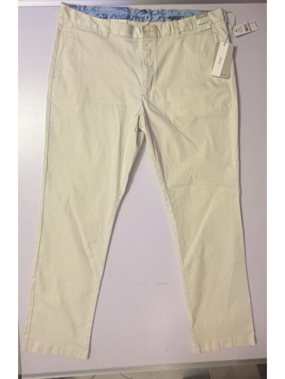 Tommy Bahama Men’s 40x32 Beige Sand Stretch Chino Pants NWT Flat Front